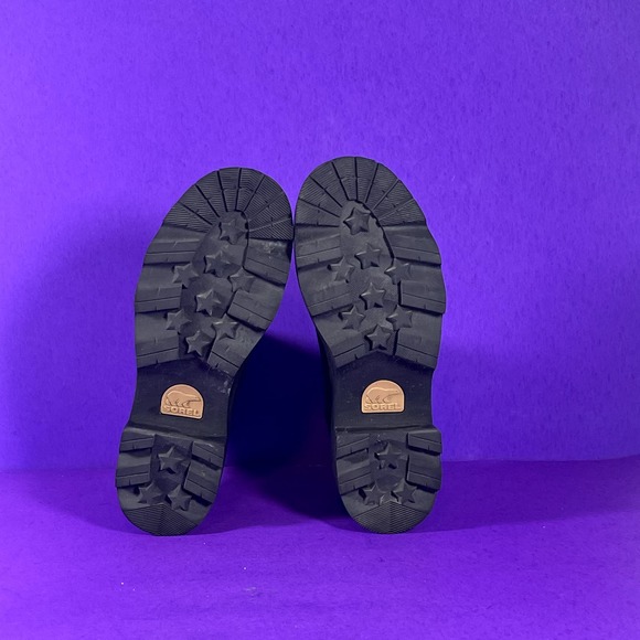 Sorel Joan Now Waterproof Black Leather Lug Sole Chelsea Boot Women's Size 9 - Picture 8 of 9